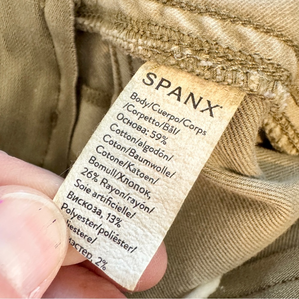 Spanx Utility Cargo Pants High Rise Straight Leg Workwear Y2K Sage Green M - Picture 10 of 11